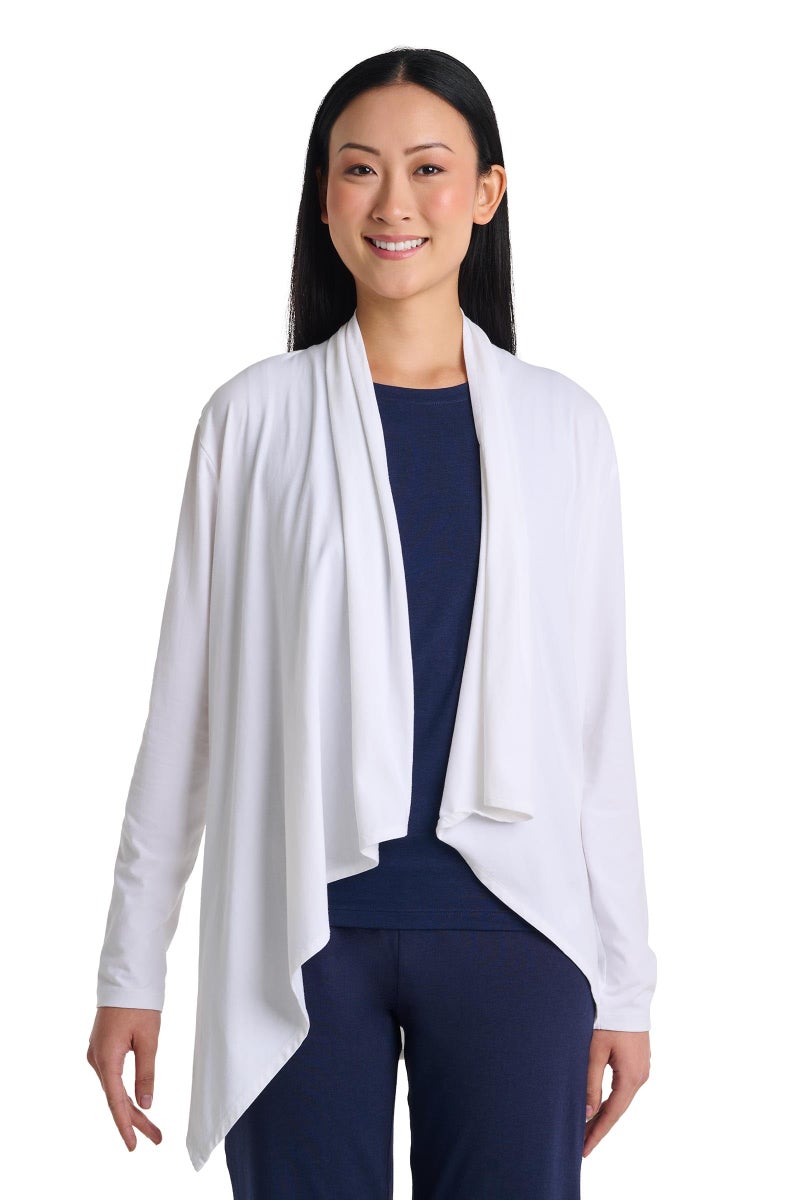 Coolibar Women's Long Sleeve Sun Wrap - UPF 50+ Sun Protection - Marietas in White - Image 1